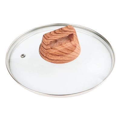BAZAC Tempered Glass Lid Stainless Steel Cooking Utensils Metal Cooking Utensils Pot Lid Stainless Steel Universal Pan Lid Cast Iron Skillet Lid Reusable Pot Cover Pot Cover -24CM