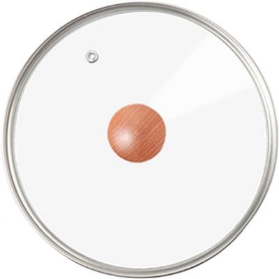 BAZAC Tempered Glass Lid Steak Cooker Lid Microwave Glass Plate Glass Lid for Frying Pan Replacement Pot Lid Replacement Universal Pot Cover Kitchen Cooking Pot Lid Dome-18.7CM