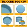 Egg Poacher Set of 3, Silicone Egg Poaching Cups with Lids for Microwave Egg Cooking, Toaster Oven Air Fryer Egg Mold Nonstick Poached Egg Maker view 2