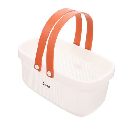 Bathroom Tote White Cleaning Cosmetics Basket Washroom Organizer Large Capacity