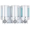 Better Living Products 76335-1 Aviva 3 Chamber Wall Mount Soap and Shower Dispenser, Satin SilverChrome & Products 76245-1 Aviva Two Chamber Dispenser, Chrome view 2
