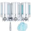 Better Living Products 76335-1 Aviva 3 Chamber Wall Mount Soap and Shower Dispenser, Satin SilverChrome & Products 76245-1 Aviva Two Chamber Dispenser, Chrome view 4