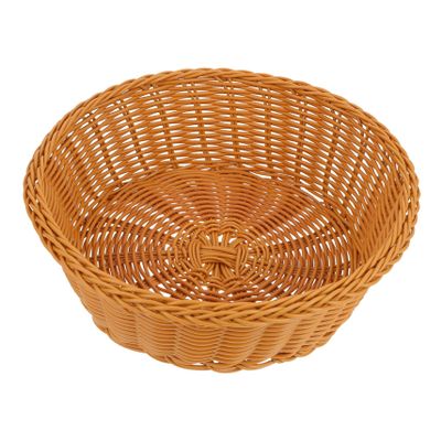 Cabilock Wicker Basket Lid Bread Food Storage Container Imitated Rattan Woven Basket