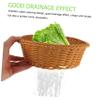 Cabilock Wicker Basket Lid Bread Food Storage Container Imitated Rattan Woven Basket view 2