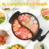 Food Party Electric Hot Pot with Divider Hotpot Pot Electric Hopot Cooker Shabu Shabu Pot 110V 1200W Non-Stick 6-Quart BPA FREE Fondue Chinese Hot Pot view 2