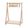 SUPERFINDINGS 32 Holes Wood Miniature Hangers and Clothes Rack Earring Hanger Rack with 8 Mini Hangers Tabletop Jewelry Display Stand for Jewelry Display Supplies, 15.5x10x21.6cm view 1