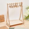 SUPERFINDINGS 32 Holes Wood Miniature Hangers and Clothes Rack Earring Hanger Rack with 8 Mini Hangers Tabletop Jewelry Display Stand for Jewelry Display Supplies, 15.5x10x21.6cm view 4