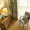 108 Inches Long Modern Floral Farmhouse Cotton Linen Curtains for Living Room, Semi-Blackout Boho Curtains for Bedroom Dining Room, 108 Length 1 Panel Set , Blue (Pinch Pleated Curtains, 84"W x 108"L) view 2