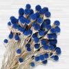 40 Pcs Natural Blue Dried Thistle Flowers Bouquet, Bulk Dried Craspedia Billy Balls Button Plant, 17'' DIY Floral Arrangements for Home Boho Kitchen Table Wedding Vase Decor view 1