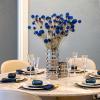 40 Pcs Natural Blue Dried Thistle Flowers Bouquet, Bulk Dried Craspedia Billy Balls Button Plant, 17'' DIY Floral Arrangements for Home Boho Kitchen Table Wedding Vase Decor view 4