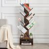BRIAN & DANY Tree Bookshelf, 6-Tier Book Shelf, Wooden Bookshelves Storage Organizer Shelves for Living Room, Bedroom, Office, Rustic Brown view 2