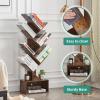 BRIAN & DANY Tree Bookshelf, 6-Tier Book Shelf, Wooden Bookshelves Storage Organizer Shelves for Living Room, Bedroom, Office, Rustic Brown view 4