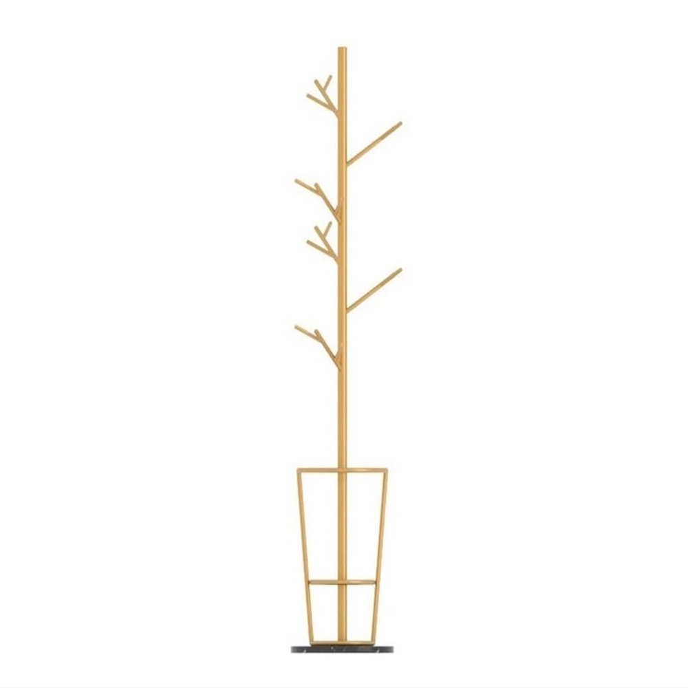 Coat Rack Nordic Coat Rack Marble Base Hanger Metal Bedroom Coat Racks Creative Umbrella Shelf Floor Hanger Coat Stand Coat Tree (Color : Gold Black)