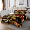 Erosebridal Rustic Farmhouse Quilt Set King Size, Retro Cabin Lodge Coverlet Set, Hunting Bear Deer Bedspread Set, Country Maple Leaves Bedding Set, Rustic Woodland Pine Tree Bed Set, Red Brown, 3Pcs view 3