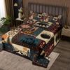 Bohemian Deer Bedspread Set Queen, Bear Wildlife Hunting Theme Quilt Set, Cabin Decor Buffalo Plaid Grid Bedding Set for Adult Women Men, Retro Xmas Pine Tree Coverlet Set, Geometric Bed Set, 3Pcs view 2