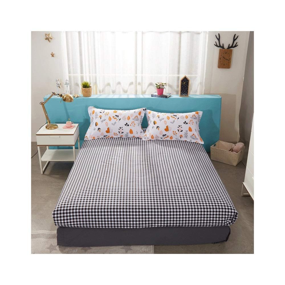 PAHION Luxury 25CM Extra deep 1 Fitted Sheets Soft Comfortable Breathable 100% Cotton Fitted Bottom Sheet ONLY Twin Small Double Full King Queen Size Bedsheet (Color : H, Size : 180x200+25 cm)