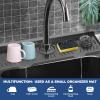 24" Kitchen Sink Faucet Splash Guard Plus Size Silicone Sink Faucet Drying Mat Faucet Handle Drip Catcher Tray Dish Sponge Holder Kitchen Sink Accessories Protector Home Organization Gadgets Organizer view 3