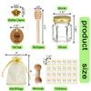 Adabocute 60 Pack Mini Honey Jars with Dipper - Honey Pot with Gold Lid, Bee Pendants, Jutes, Gift Bags and Stickers - For Baby Shower Wedding Favors view 2