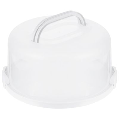 Cabilock 10-inch White Reusable Cake Storage Box with Lid and Handle Pastry Box for Birthday Dessert Carrier