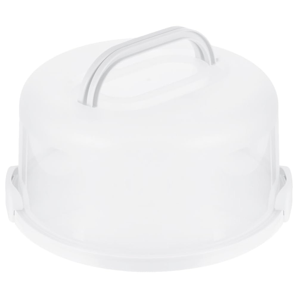 Cabilock 10-inch White Reusable Cake Storage Box with Lid and Handle Pastry Box for Birthday Dessert Carrier