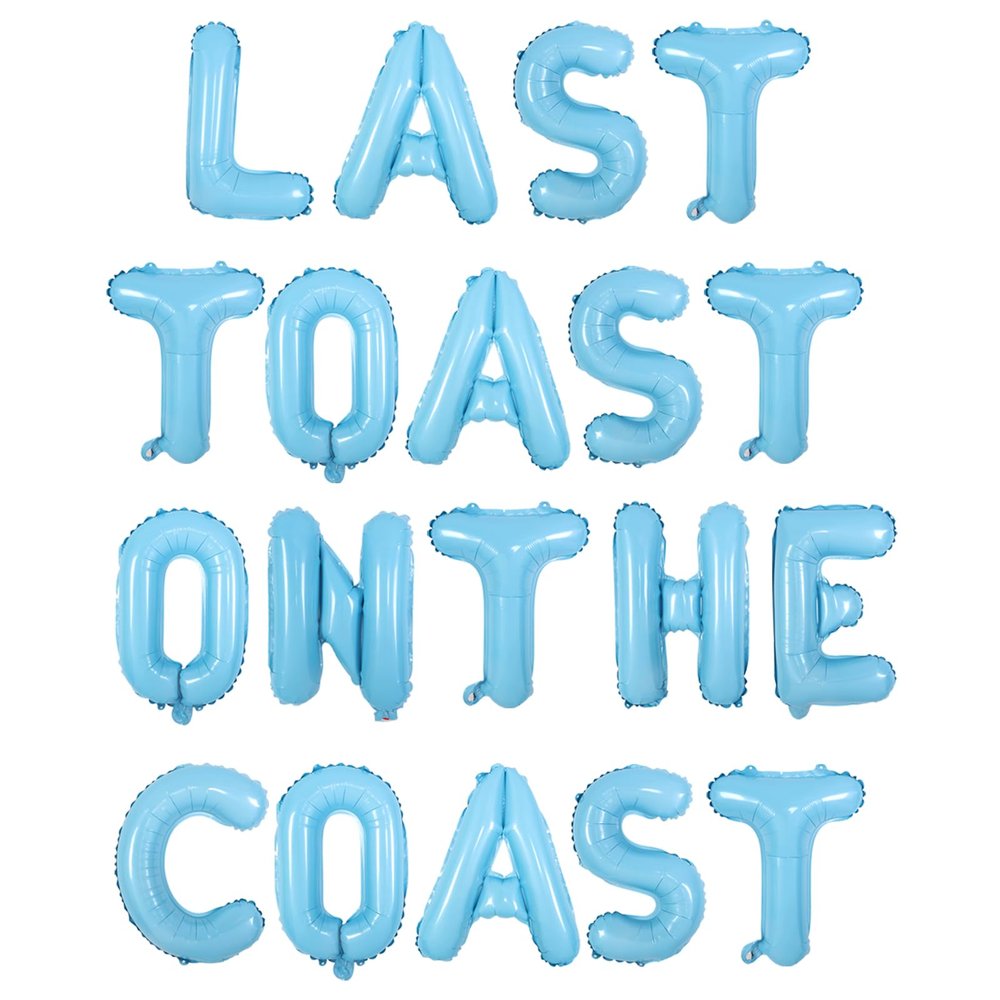 Wonmelody Coastal Bachelorette Party Decorations Last Toast on the Coast Banner Blue Nautical Nautical Bridal Shower Decorations Light Blue Balloon for Coastal Bridal Shower Engagement Wedding Party