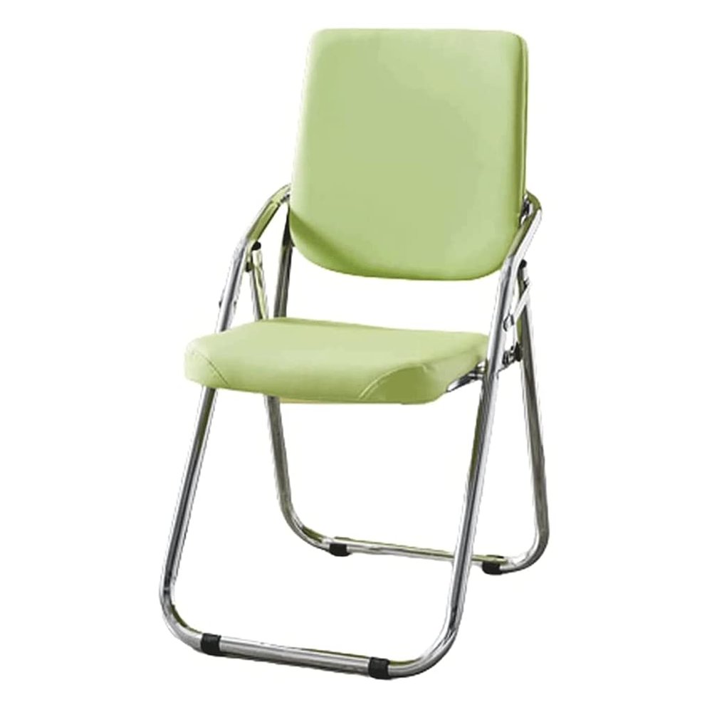 Comfortable Folding Chairs Sturdy Folding Chair Pu Leather Back Chair Steel Tube Wall Curved Triangular Folding Chair Office Chair with Armrests Practical