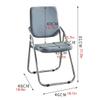 Comfortable Folding Chairs Sturdy Folding Chair Pu Leather Back Chair Steel Tube Wall Curved Triangular Folding Chair Office Chair with Armrests Practical view 2