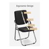 Comfortable Folding Chairs Sturdy Folding Chair Pu Leather Back Chair Steel Tube Wall Curved Triangular Folding Chair Office Chair with Armrests Practical view 3