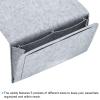 PATIKIL 13in Bedside Caddy, Bed Caddy Bedside Organizer Hanging Soft 5 Pockets Bed Pockets Bedside Storage Organizer Remote Control Holder for Bedroom Phones Glasses, Light Grey view 3