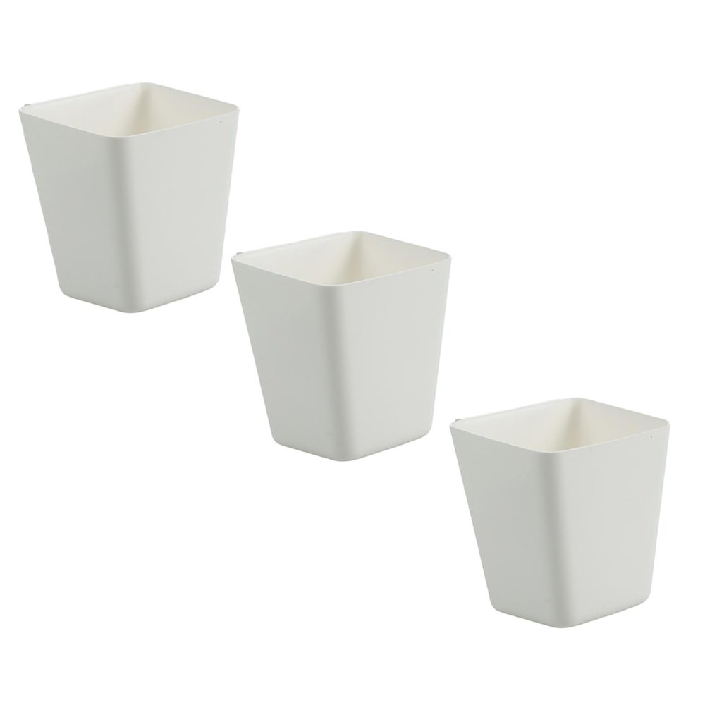 3pcs Hanging Storage Case Multi-purpose Back-mounted Organizer for Kitchen and Bathroom Compact Hanging Bucket for Space Saving and Home Organization White