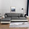 TMNBV Water Resistant Leather Couch Cushion Covers, Stretch PU Sofa Seat Cushion Cover for L-Shaped Sectional Sofa Cushion Furniture Protector-gray-3Seats view 1