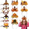 LovesTown Thanksgiving Turkey Headbands Thanksgiving Paper Eyeglasses Frame for Kids Adults Party Favors Photo Props, 12 Styles view 1
