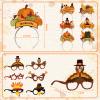 LovesTown Thanksgiving Turkey Headbands Thanksgiving Paper Eyeglasses Frame for Kids Adults Party Favors Photo Props, 12 Styles view 2
