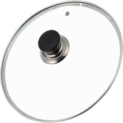 BAZAC Stainless Steel Saucepan Glass Pot Lid Cover Replacement Pot Lid Clear Tempered Glass Pot Pan Circular Cover Frying Pans Skillets Cookware Lids Universal Pot Lid-24CM