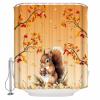Fall Squirrel Shower Curtain for Bathroom, Thanksgiving Shower Curtain Set with 12 Hooks Cute Autumn Animals Fallen Leaves Waterproof Fabric Bathroom Bathtubs Decor for Farmhouse Home, 48"W x 72"L view 2