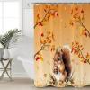 Fall Squirrel Shower Curtain for Bathroom, Thanksgiving Shower Curtain Set with 12 Hooks Cute Autumn Animals Fallen Leaves Waterproof Fabric Bathroom Bathtubs Decor for Farmhouse Home, 48"W x 72"L view 3