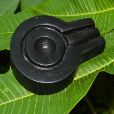5.25" Black & Yellow Marble Yoni Base (Jaladhari)  Narmadeshwar Shivling Stand for Temple, Meditation & Pooja Room | Hindu Religious Gift & Home Dcor Idol Base (1 Pc Set)