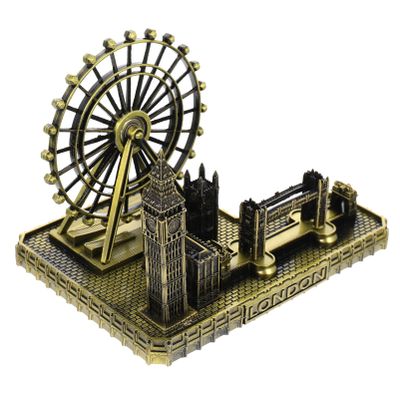 Homoyoyo Metal London Ornaments Big Clock Figurine British Souvenir British Souvenirs UK Landmarks Decor Famous Retro Tower Bridge Figurines Desktop Collection Alloy Travel