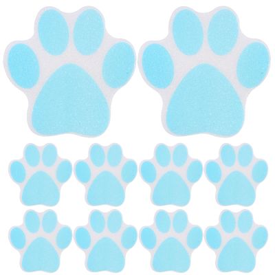 Alipis Blue Paw Print Non Slip Bathtub Stickers 10 Pieces Self-Adhesive Floor and Wall Decals for Bathroom Kitchen Stairs Safety and Decorative Use
