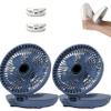 DASHENRAN Household Dual-use Kitchen Fan, Rechargeable Wall Hanging Fan, 90 Adjustable Usb Portable Table Fan for Bedroom&Kitchen, 3 Speed Foldable Desk Wall Mount Fan (blue+blue) view 1