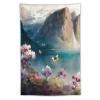 Gokays Room Decor Tapestry Wall Hanging, Mountain, Flower & Butterfly Art Oil Painting Tapestry, Aesthetic Wall Tapestries for Bedroom Dorm Living Room, 40"x60" view 1