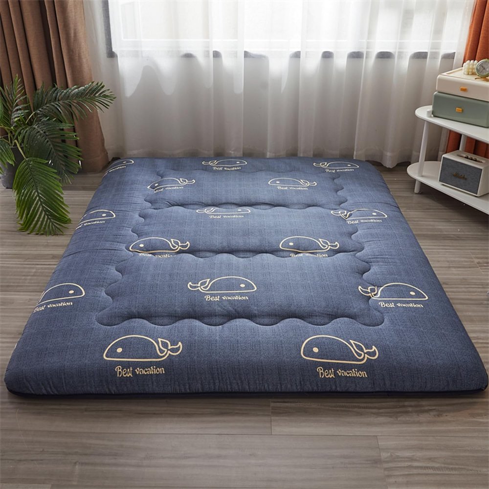 Roll Up Futon Mattress Double Padded Japanese Futon Floor Mattress with Washable Cover Sleeping Mattress for Floor Foldable Single Guest Bed Roll Portable,Style6,180x220cm/71x86