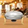 2.5QT Stainless Steel Round Chafing Dishes for Buffet, Electric Chafing Dish Buffet Set, Food Warmer Buffet, Warming Trays for Buffets with Glass Lid & Lid Holder, for Wedding Party Banquet Event view 3