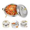 2.5QT Stainless Steel Round Chafing Dishes for Buffet, Electric Chafing Dish Buffet Set, Food Warmer Buffet, Warming Trays for Buffets with Glass Lid & Lid Holder, for Wedding Party Banquet Event view 4
