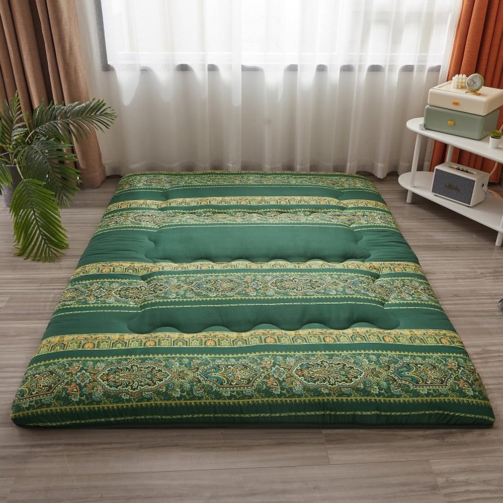 Roll Up Futon Mattress Double Padded Japanese Futon Floor Mattress with Washable Cover Sleeping Mattress for Floor Foldable Single Guest Bed Roll Portable,Style8,180x220cm/71x86
