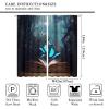 Magic Book Forest Curtains Fantasy Fairy Tale Misty Forest Night Beautiful Animals Butterflies Window Drapes Rod Pocket Curtains Darkening Thermal Insulated for Living Room 84x84in view 2