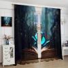 Magic Book Forest Curtains Fantasy Fairy Tale Misty Forest Night Beautiful Animals Butterflies Window Drapes Rod Pocket Curtains Darkening Thermal Insulated for Living Room 84x84in view 4