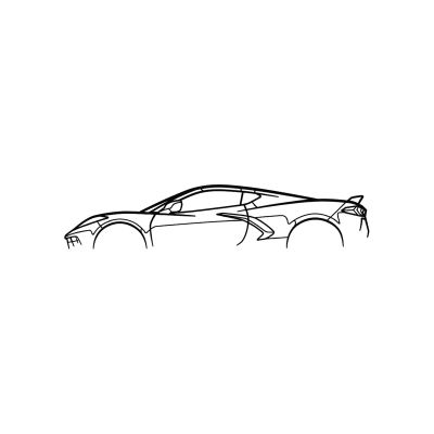 Bobbird Corvette Silhouette Metal Wall Art, Extra Large Garage Wall Decor, Corvette Sign, American Sport Car, Wall Art Art Indoor Outdoor Wall Hanging, Gift for Boyfriend