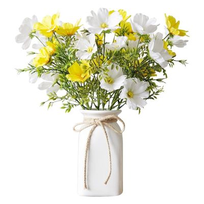 CAIMIAO Artificial Flower in Pot Artificial Flowers Chrysanthemum Set Fake Flower for Indoor Outdoor Wedding Home Office Decoration Festive Furnishing Artificial Plant Flower Arrangement