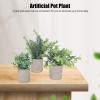3 Pack Artificial Potted Plants Set, Small Artificial Eucalyptus Potted Plant Decorative Fake Faux Potted Eucalyptus Plants for Home Decor Indoor Office Table Room Farmhouse Bathroom Decoration view 3